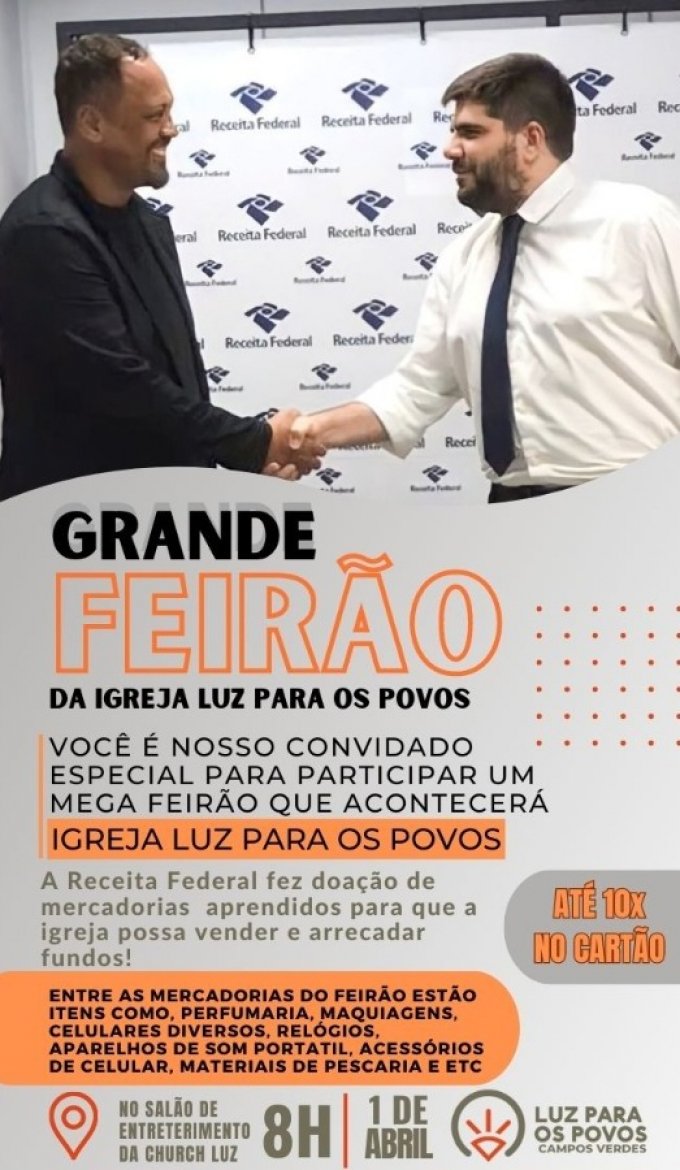 Grande Feirão da Igreja Luz para os povos